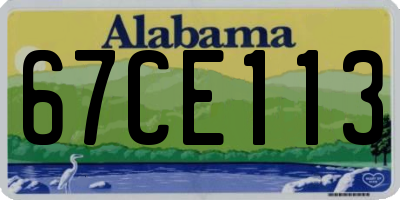 AL license plate 67CE113