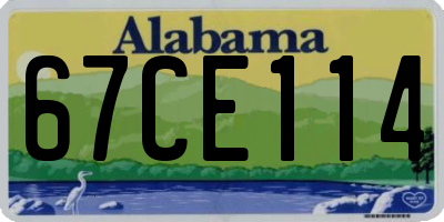 AL license plate 67CE114