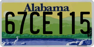 AL license plate 67CE115