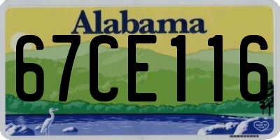 AL license plate 67CE116