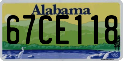 AL license plate 67CE118