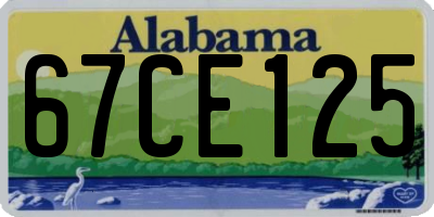 AL license plate 67CE125
