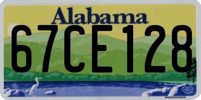 AL license plate 67CE128