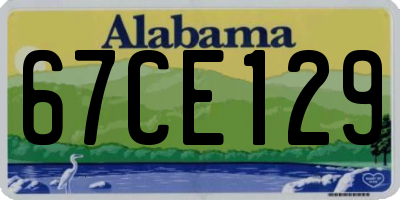 AL license plate 67CE129