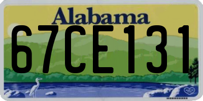 AL license plate 67CE131