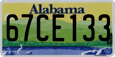 AL license plate 67CE133