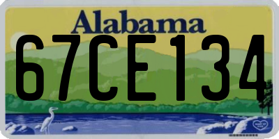 AL license plate 67CE134