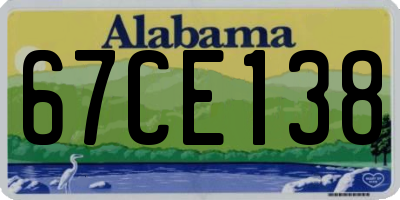 AL license plate 67CE138