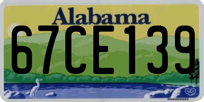 AL license plate 67CE139