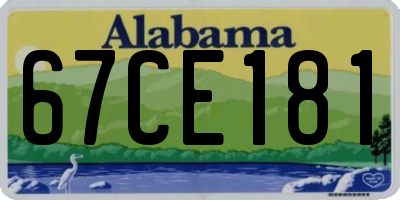 AL license plate 67CE181