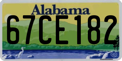AL license plate 67CE182