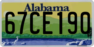 AL license plate 67CE190