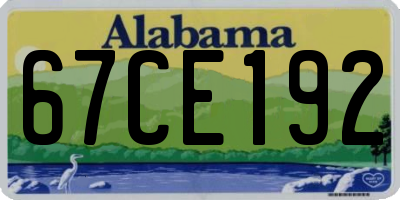 AL license plate 67CE192