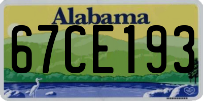 AL license plate 67CE193