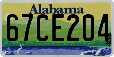 AL license plate 67CE204