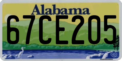 AL license plate 67CE205