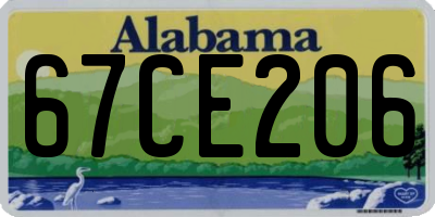 AL license plate 67CE206