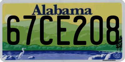 AL license plate 67CE208