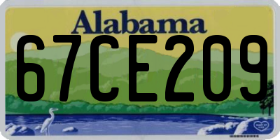 AL license plate 67CE209