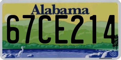 AL license plate 67CE214