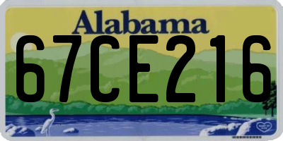 AL license plate 67CE216