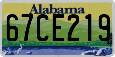 AL license plate 67CE219