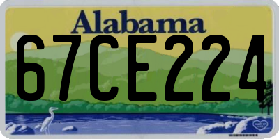 AL license plate 67CE224