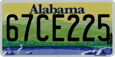 AL license plate 67CE225