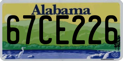 AL license plate 67CE226