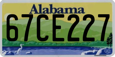 AL license plate 67CE227