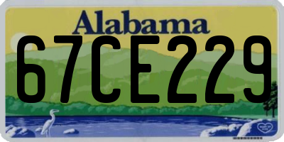 AL license plate 67CE229
