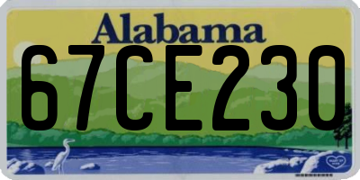 AL license plate 67CE230