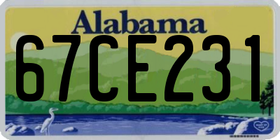 AL license plate 67CE231
