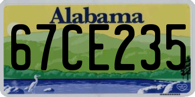 AL license plate 67CE235