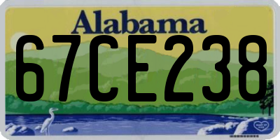 AL license plate 67CE238