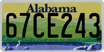AL license plate 67CE243