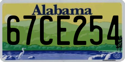 AL license plate 67CE254