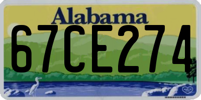 AL license plate 67CE274