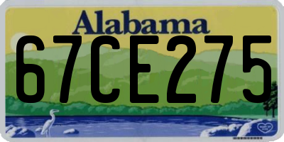AL license plate 67CE275