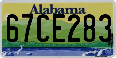AL license plate 67CE283
