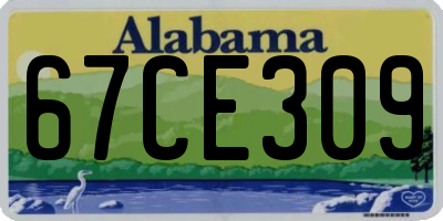 AL license plate 67CE309