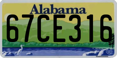 AL license plate 67CE316