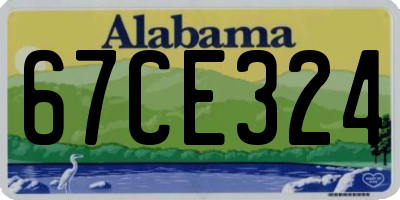 AL license plate 67CE324