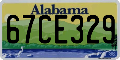 AL license plate 67CE329