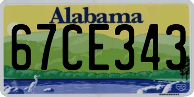 AL license plate 67CE343