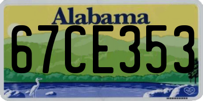 AL license plate 67CE353