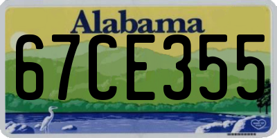 AL license plate 67CE355