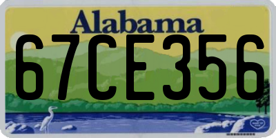 AL license plate 67CE356