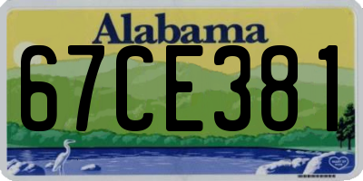 AL license plate 67CE381