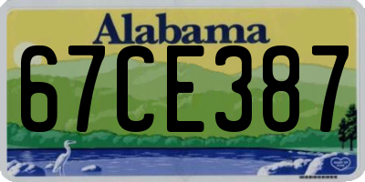 AL license plate 67CE387